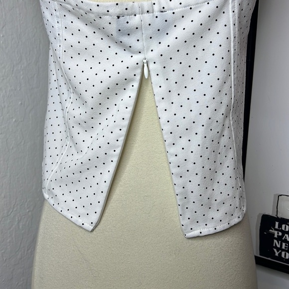 Danielle Bernstein White Polka Dot Crop Top Size 4 - Picture 6 of 8